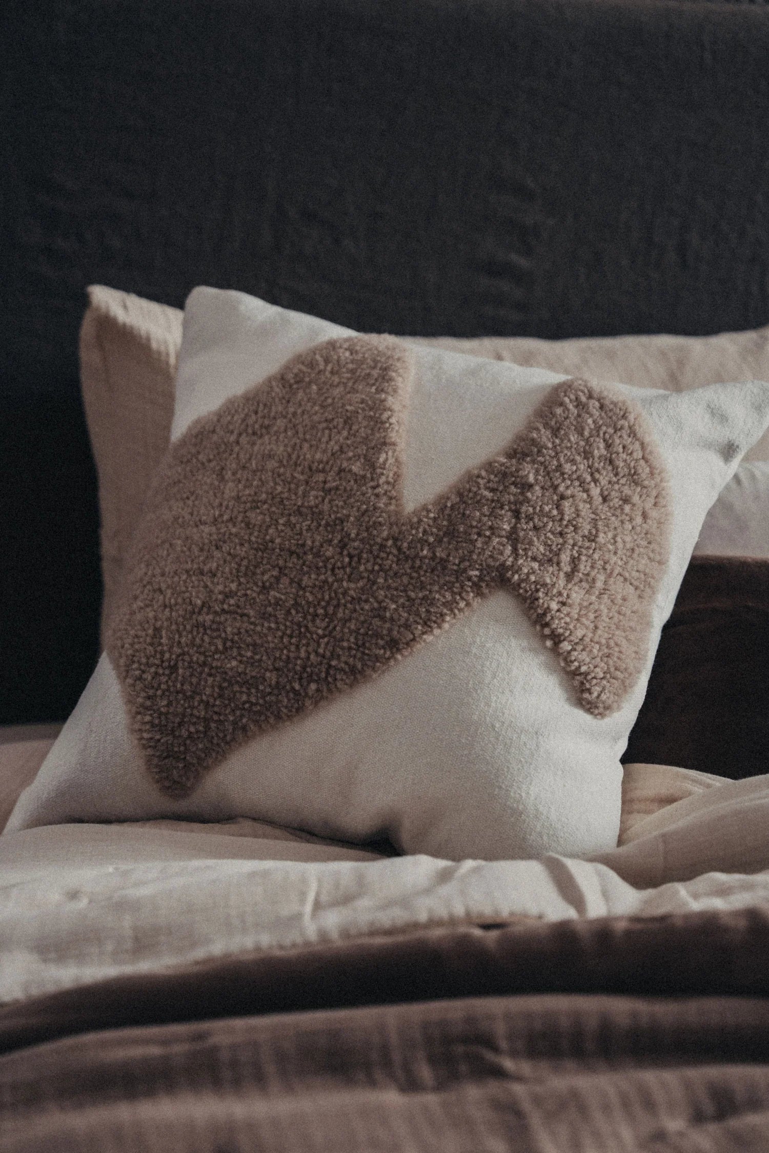 Abstract Square Cushion | Ecru