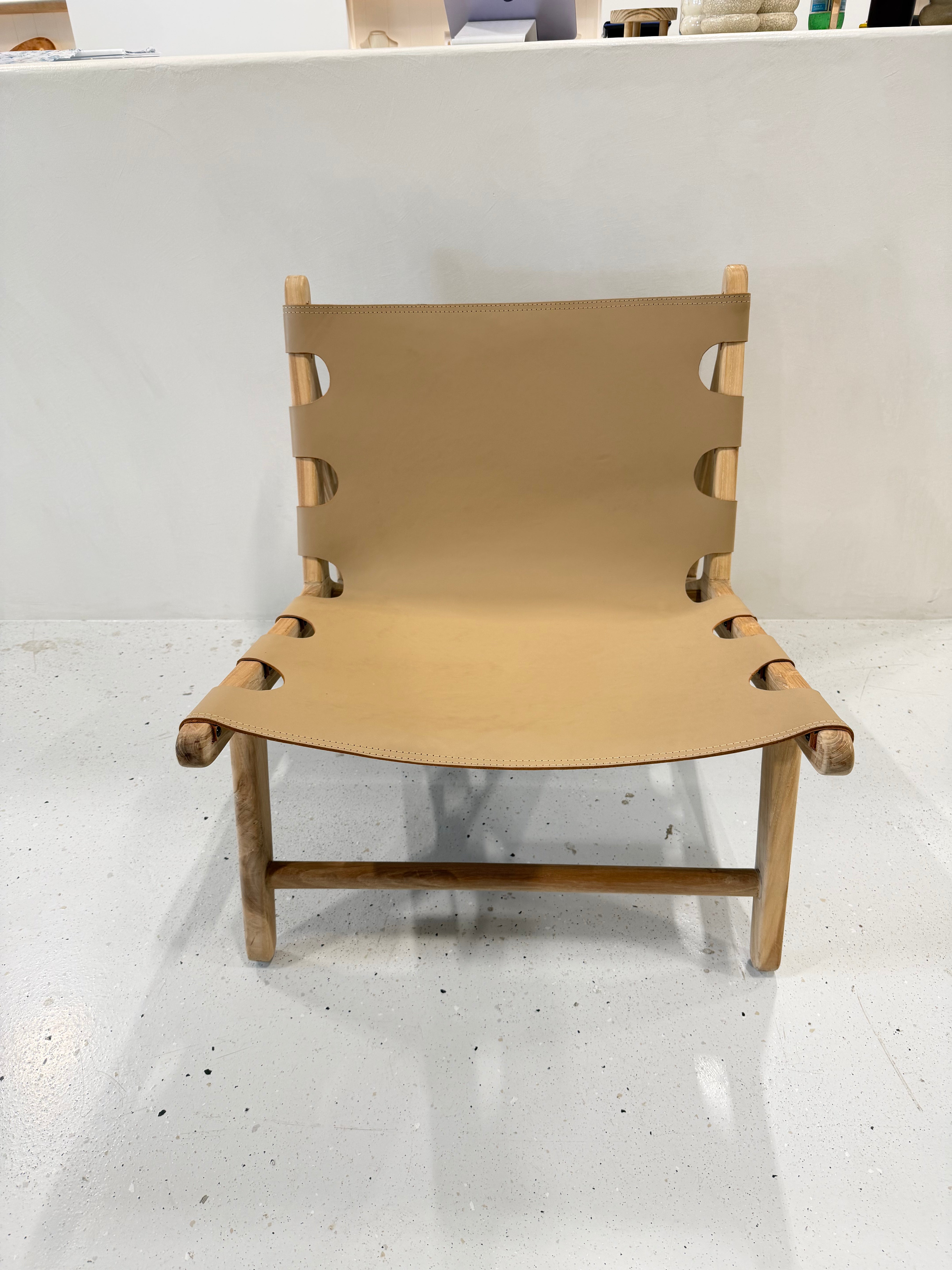 Alana blush leather occasional chair