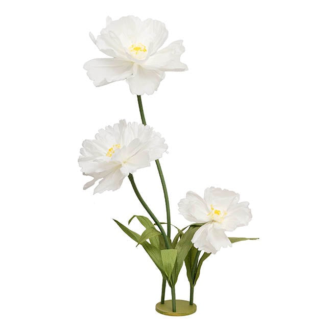 Giant Paper Flower Cosmos w Base Set 3 White (130cmH)