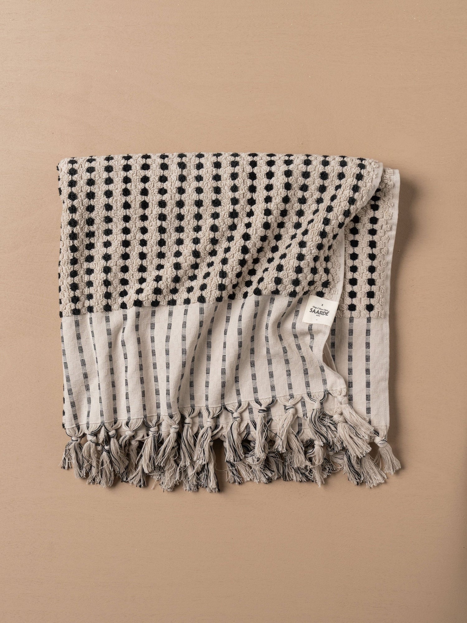 Chickpea Bath Sheet Collection | Stone/Black