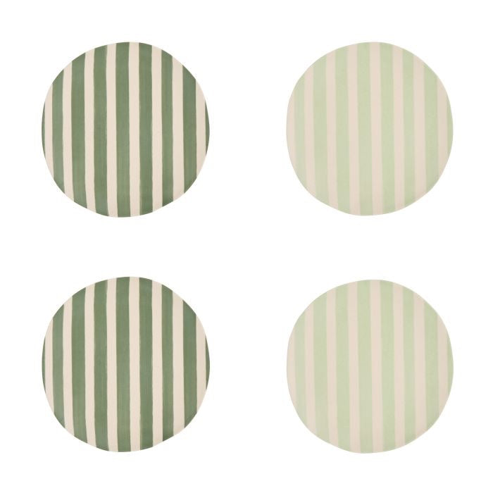 BAMBOO FIBRE SIDE PLATES 4PCS SET DARK GREEN & MINT GREEN