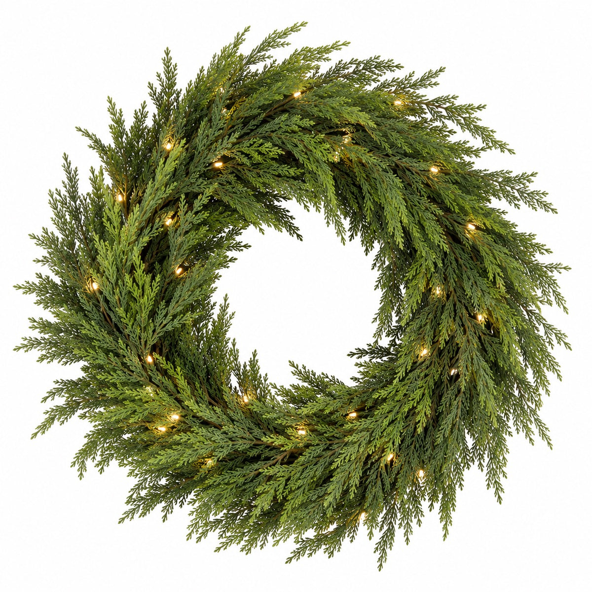Norfolk Real Touch Wreath with Lights 66cm