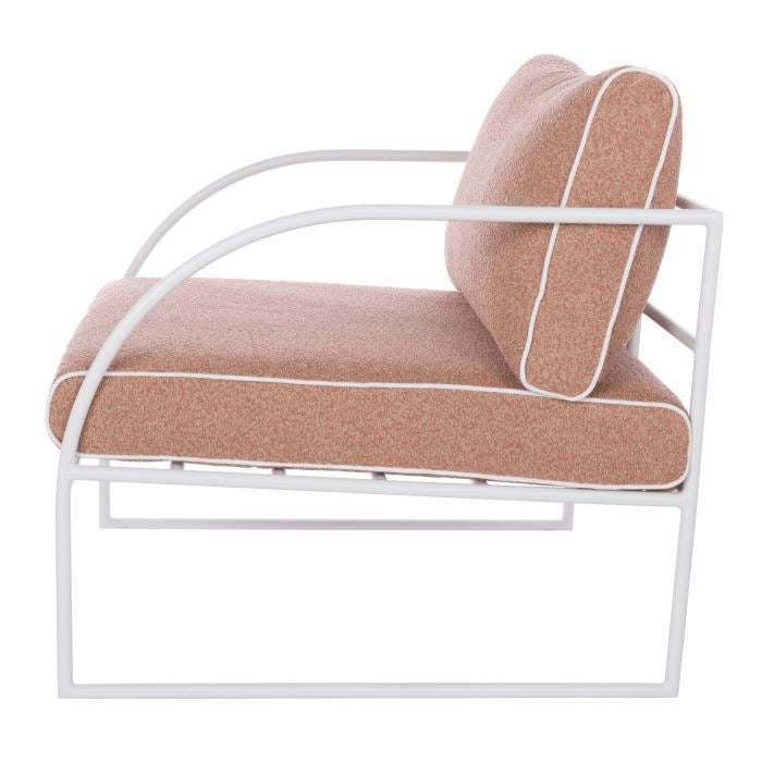 REEVE OUTDOOR ARM CHAIR PINK & WHITE