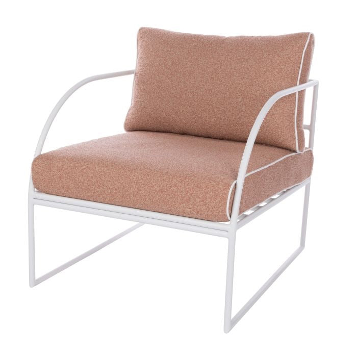 REEVE OUTDOOR ARM CHAIR PINK & WHITE