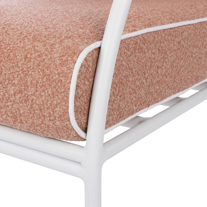 REEVE OUTDOOR ARM CHAIR PINK & WHITE