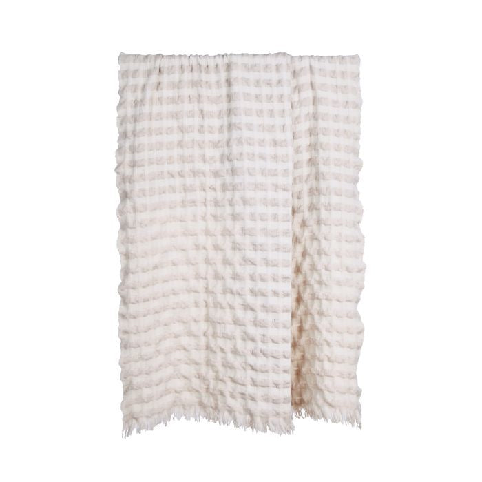 RIDGE WAFFLE THROW IVORY