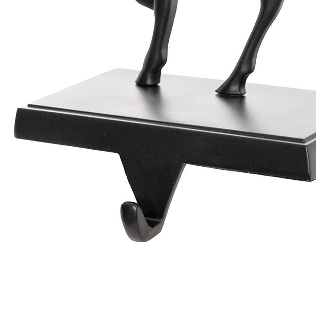 Reindeer Metal Stocking Holder Hook Matte Black