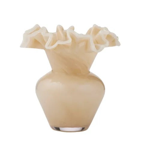 Elodie Glass Vase - Caramel/Ivory