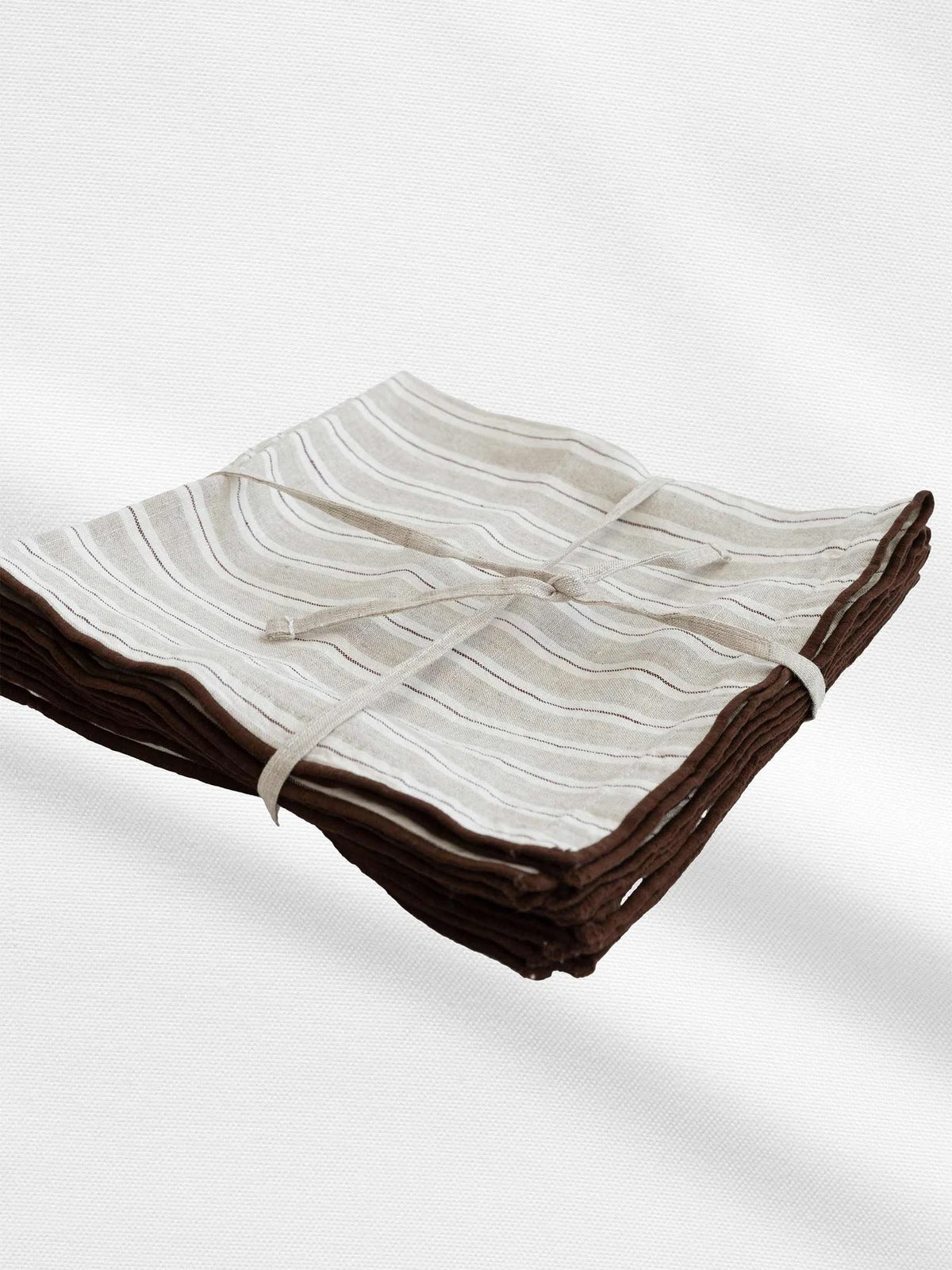 Marlow Linen Table Napkins Cappuccino Stripe Set of 4