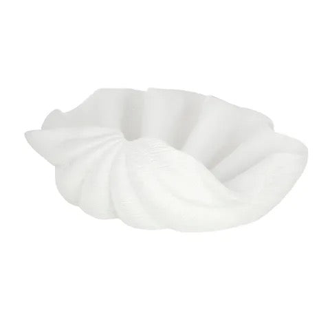 Clam Shell Resin Bowl - White