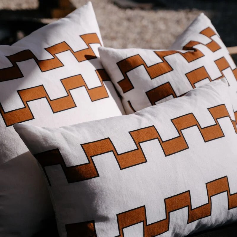 Astor Outdoor Cushion - Ivory/Nutmeg