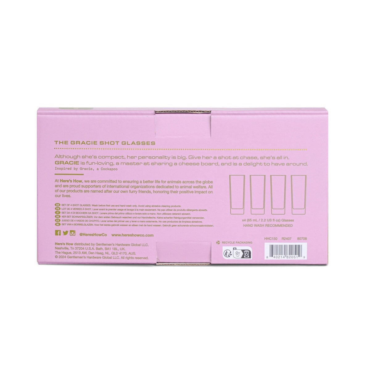 The Gracie Set of 4 Shot Glasses - Assorted Colours