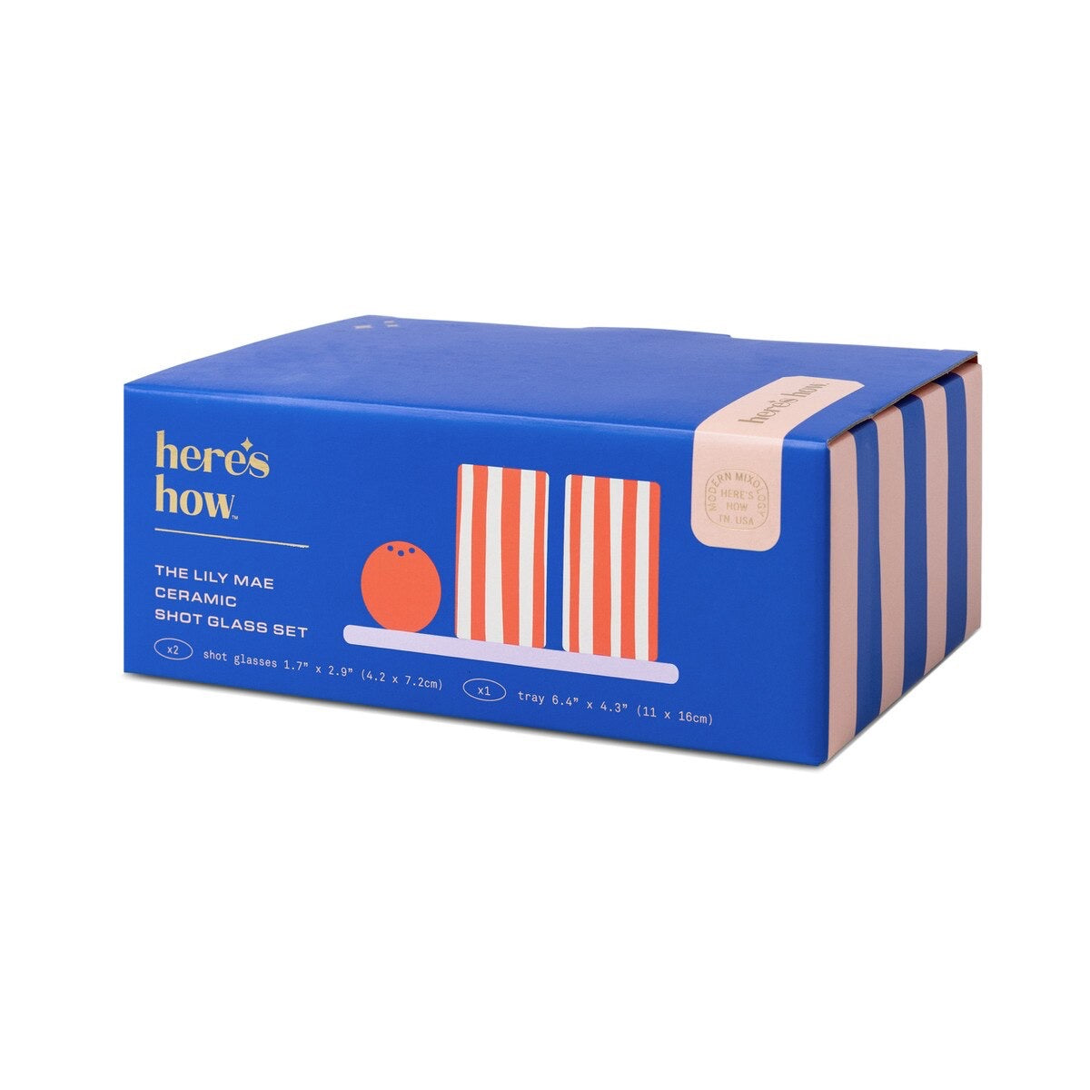 The Lily Mae Ceramic Tequila Shot Glass Set w/ Tray and Shakers