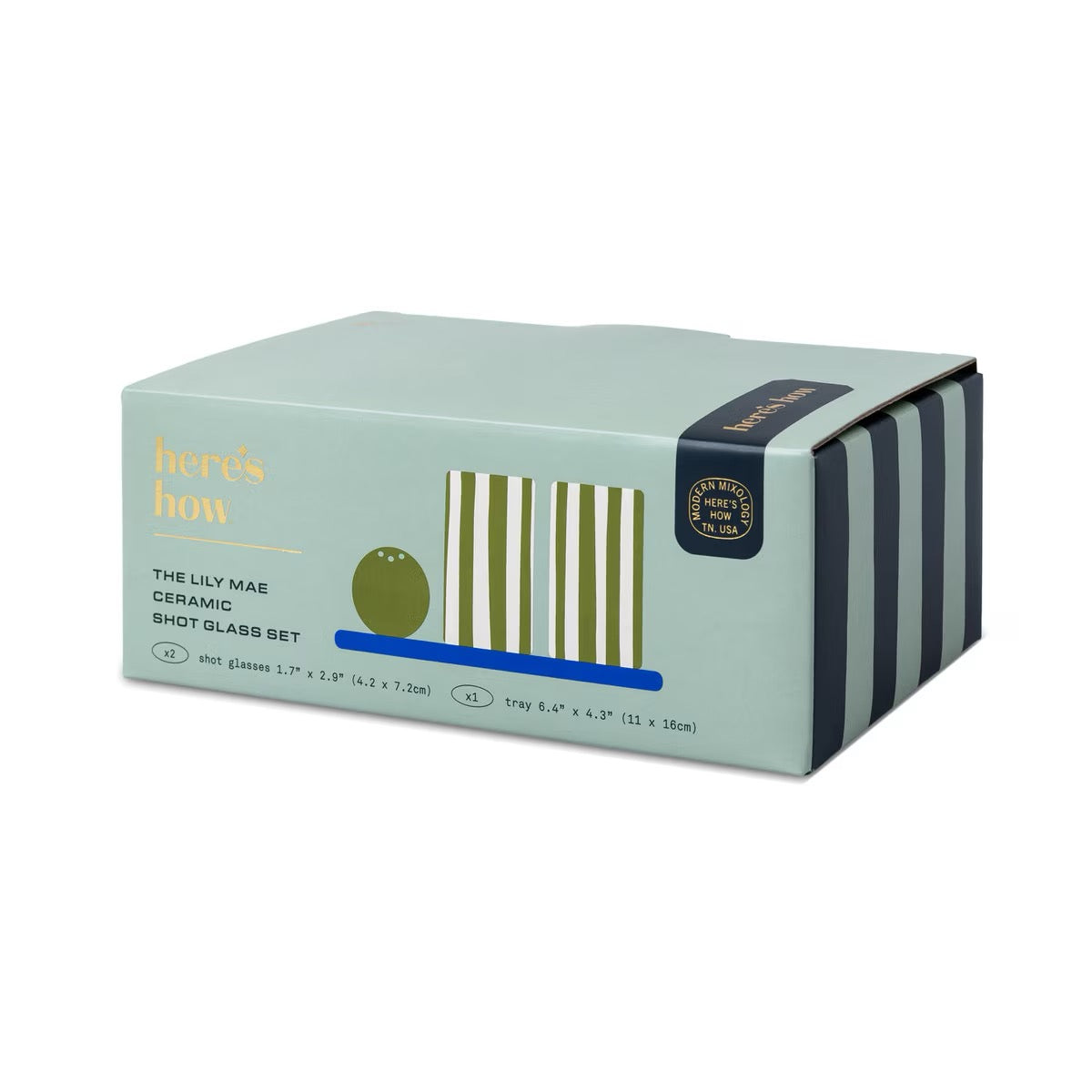 The Lily Mae Ceramic Tequila Shot Glass Set w/ Tray and Shakers