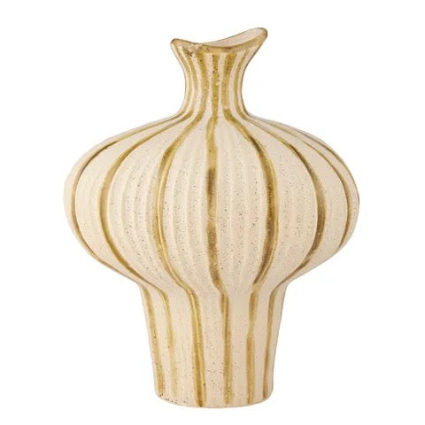 Alessia Ceramic Vase- Ivory/Olive
