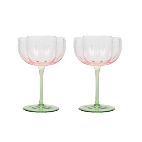 TULIP GLASS PINK/GREEN