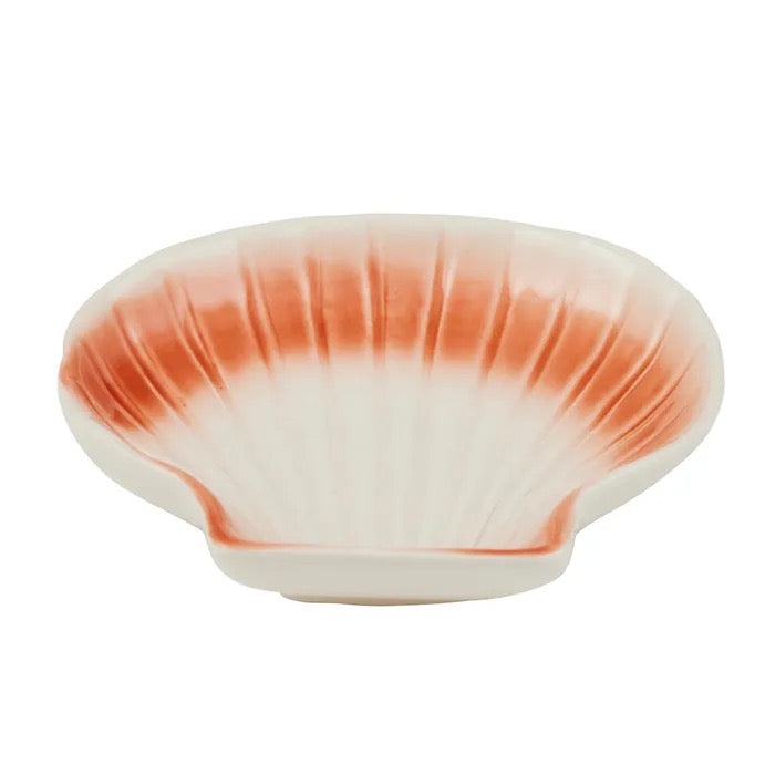 SCALLOP CERAMIC DISH - CORAL