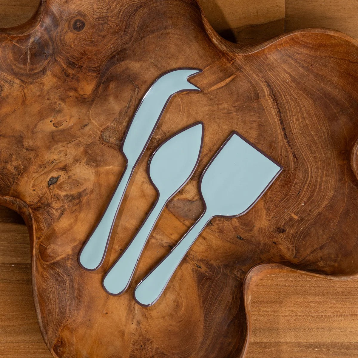 Alder Cheese Knife Set - Duck Egg Blue
