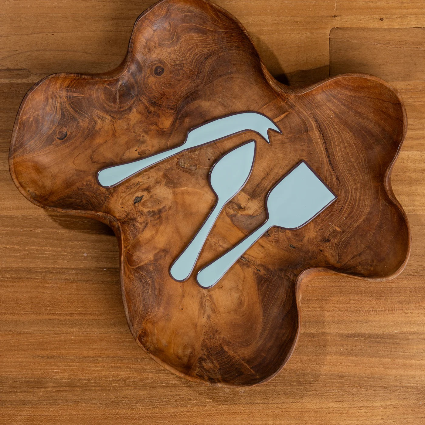 Alder Cheese Knife Set - Duck Egg Blue