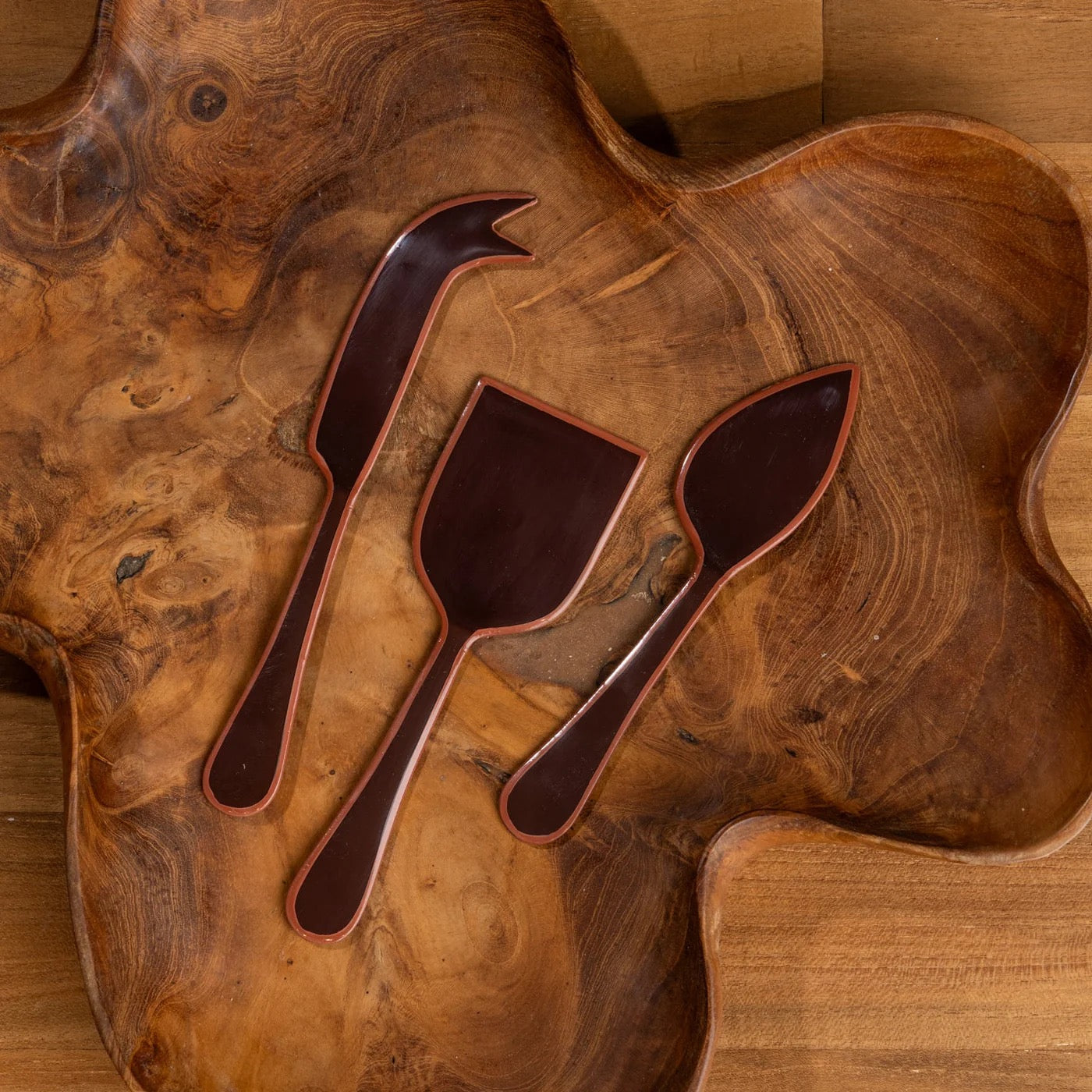 Alder Cheese Knife Set - Hazelnut