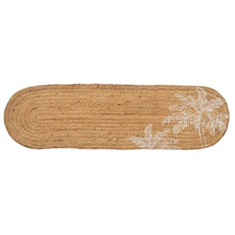 PALM Oblong Jute Runner 35x120cm Natural/White