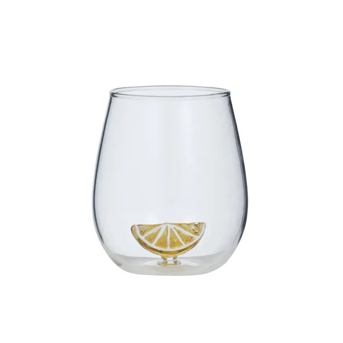 LEMON SLICE GLASS TUMBLER