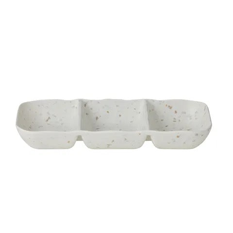TIDAL TERRAZZO MEL 3-DIV PLATTER