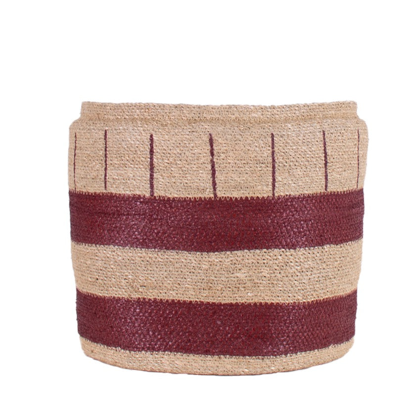 Plum Woven Seagrass Baskets- Set of 2