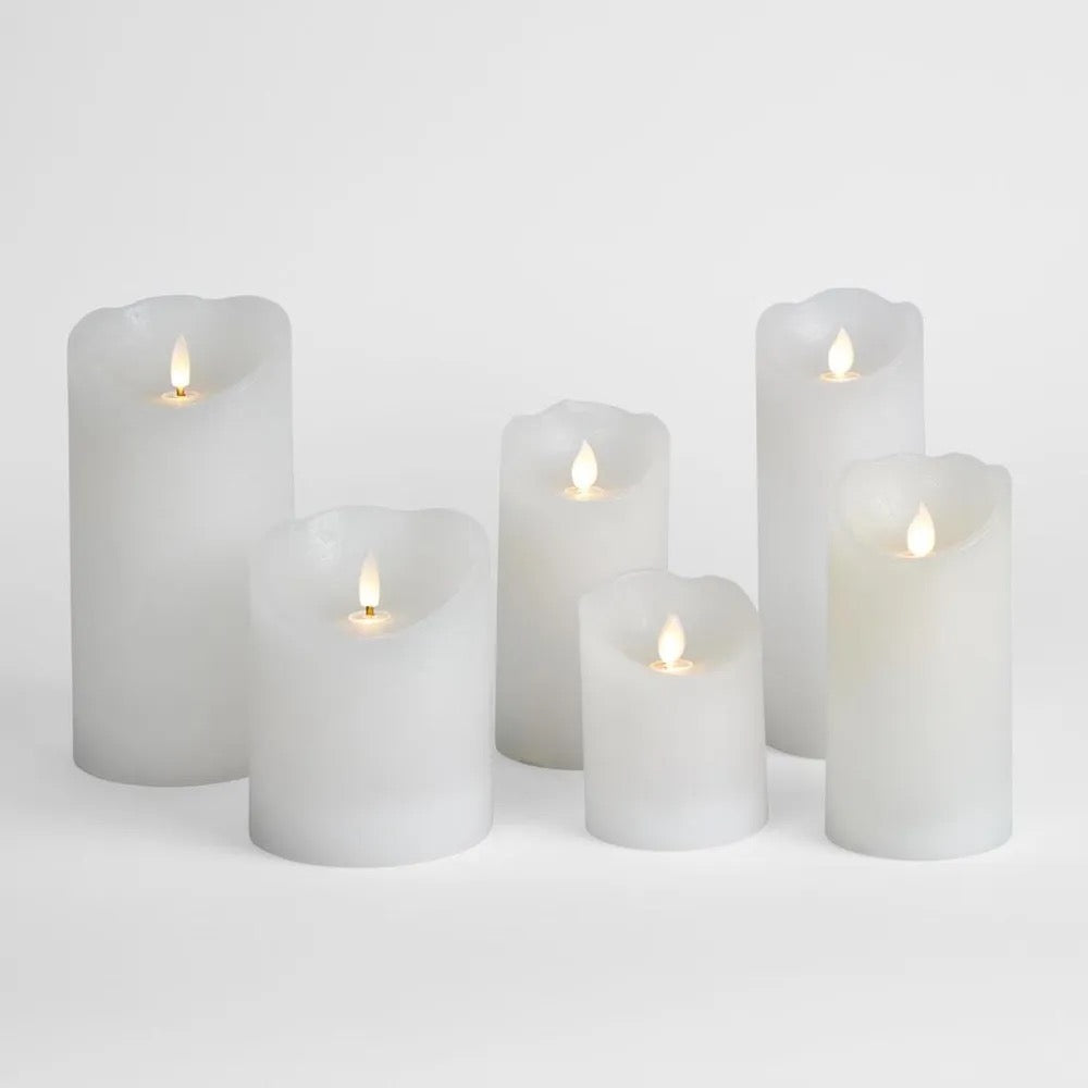 LED BATTERY OPERATED WAX FLAMELESS CANDLES- WHITE