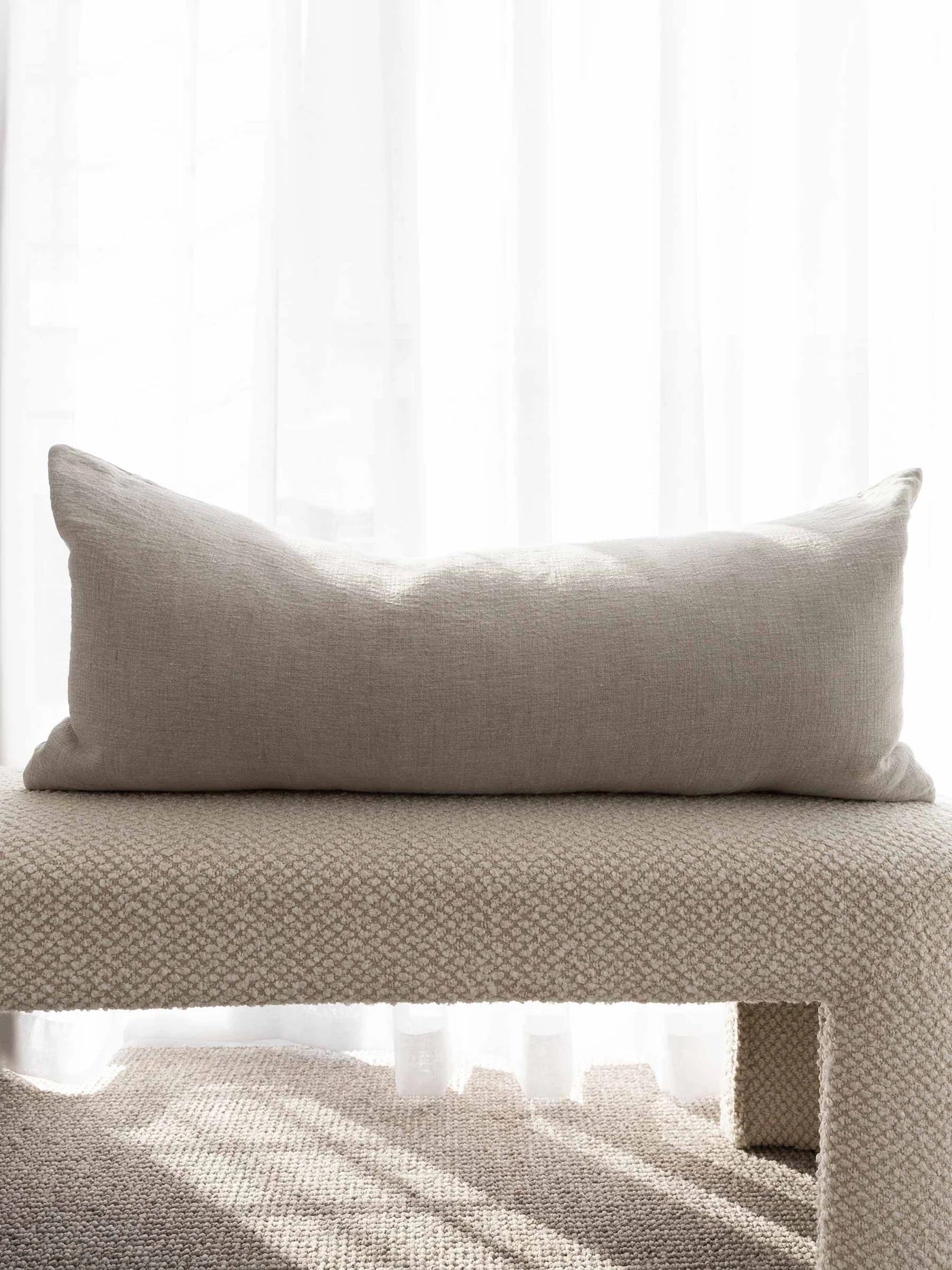 Oliver Heavy Linen Long Lumbar Cushion Natural