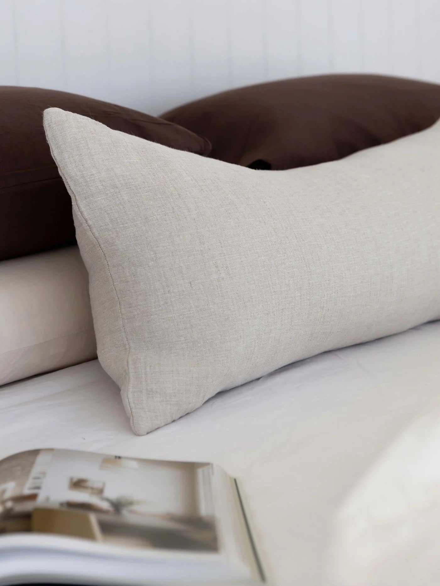 Oliver Heavy Linen Long Lumbar Cushion Natural