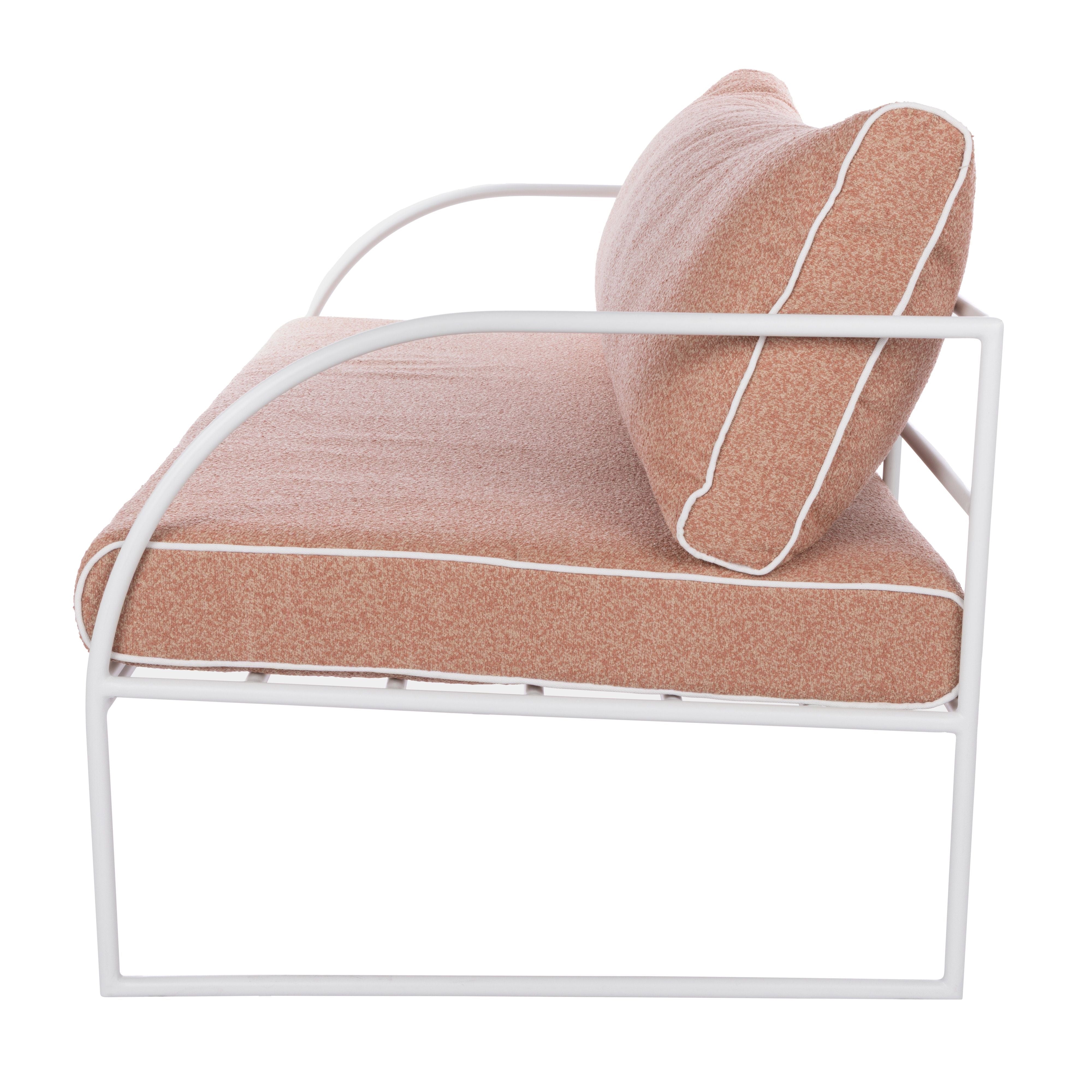 REEVE OUTDOOR 2 SEATER SOFA PINK & WHITE