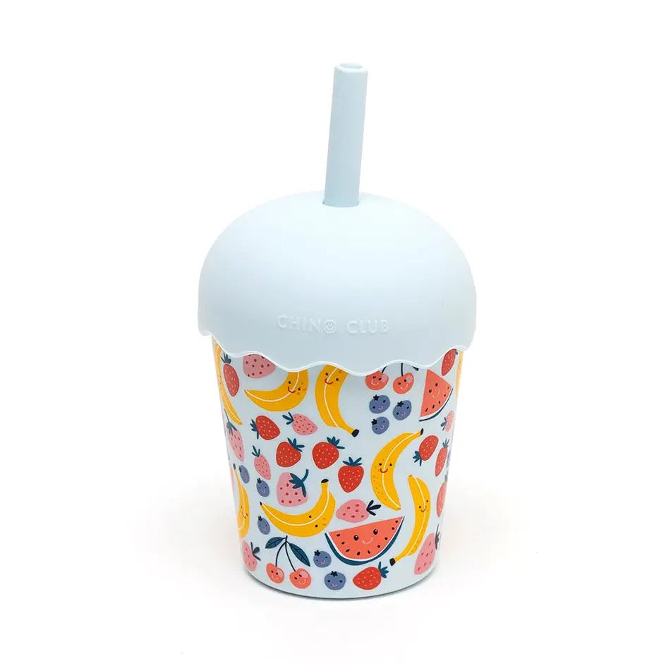 Fruits Blue Mini Smoothie Cup & Straw 200ml