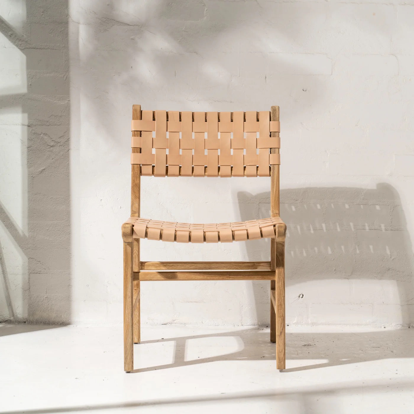 Luka Leather & Teak Chair Natural