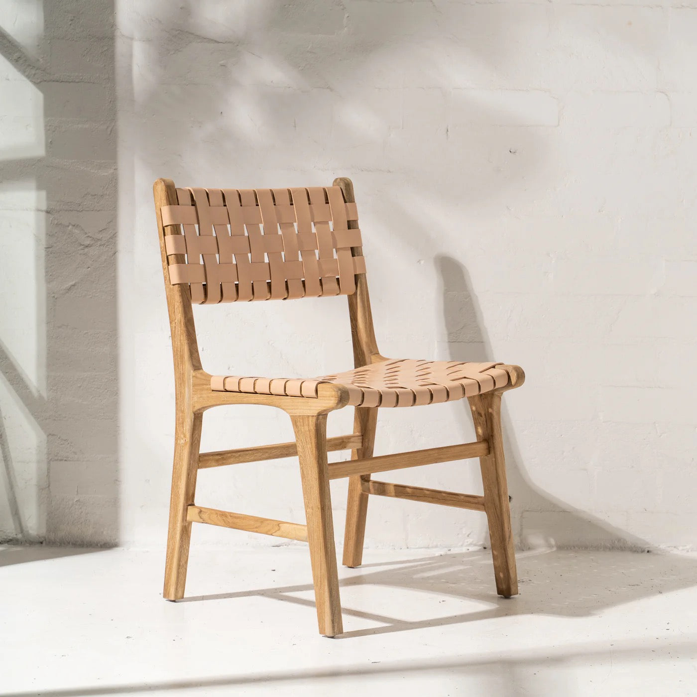 Luka Leather & Teak Chair Natural