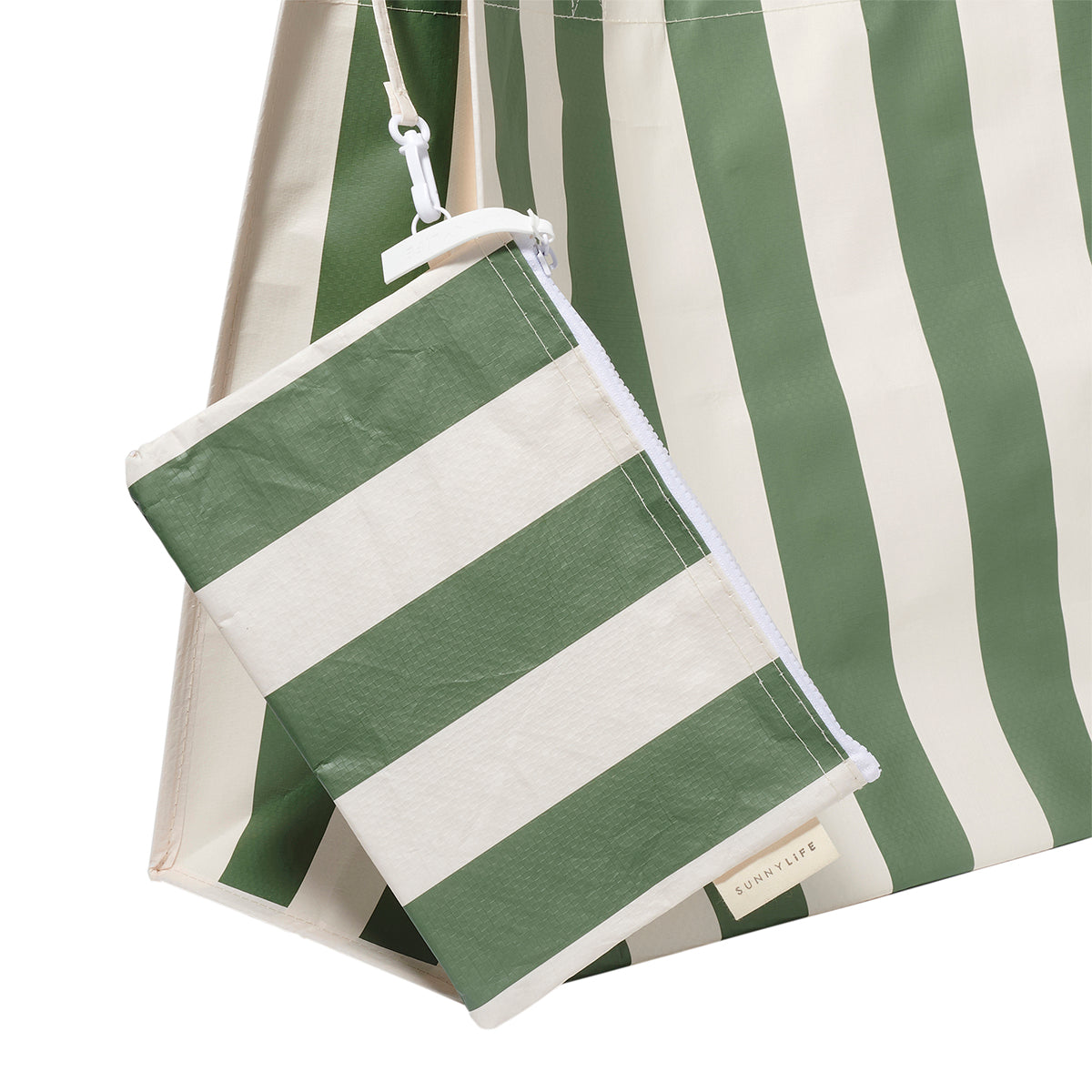 Carryall Beach Bag The Vacay Olive Stripe