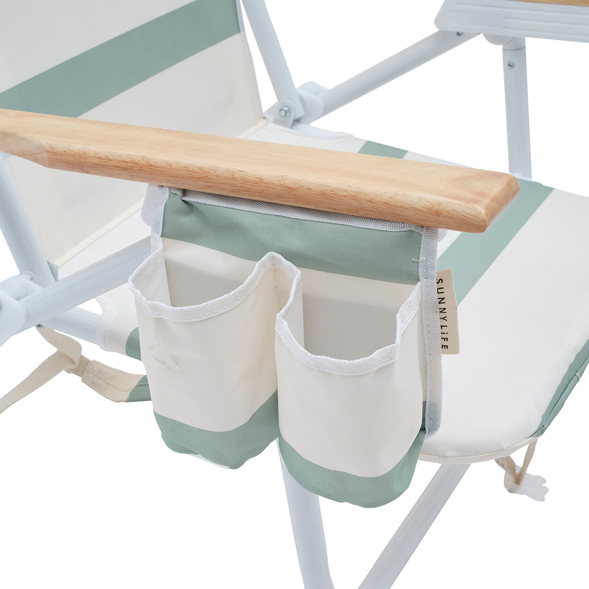 Deluxe Beach Chair Sea Sage Stripe
