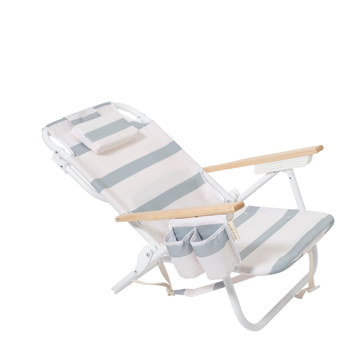 Deluxe Beach Chair Sea Sage Stripe