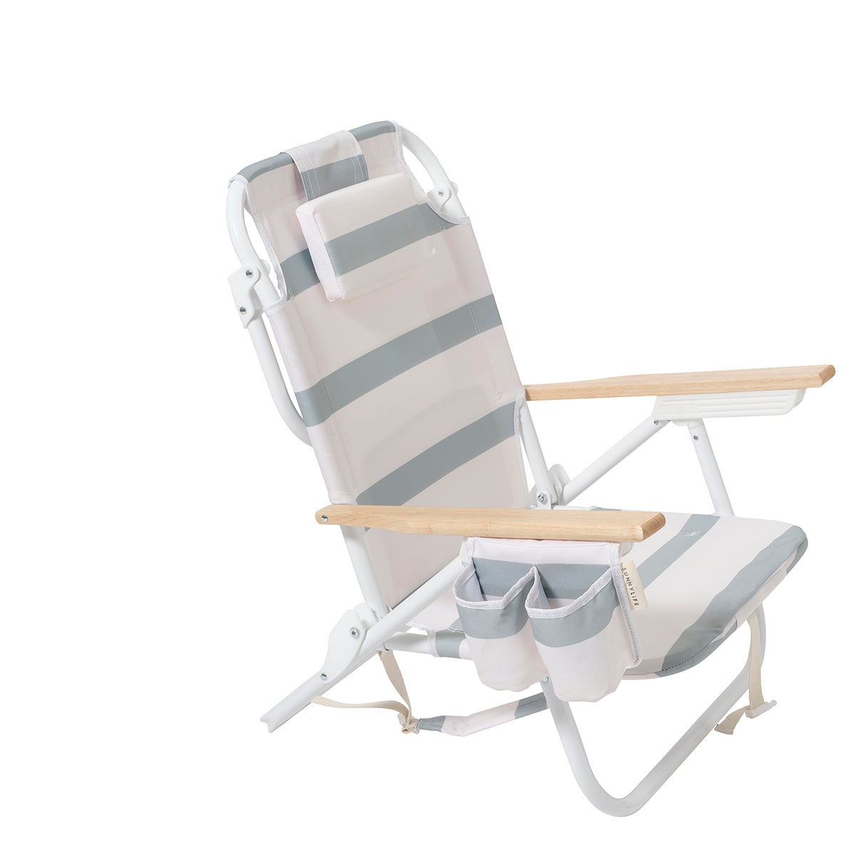 Deluxe Beach Chair Sea Sage Stripe
