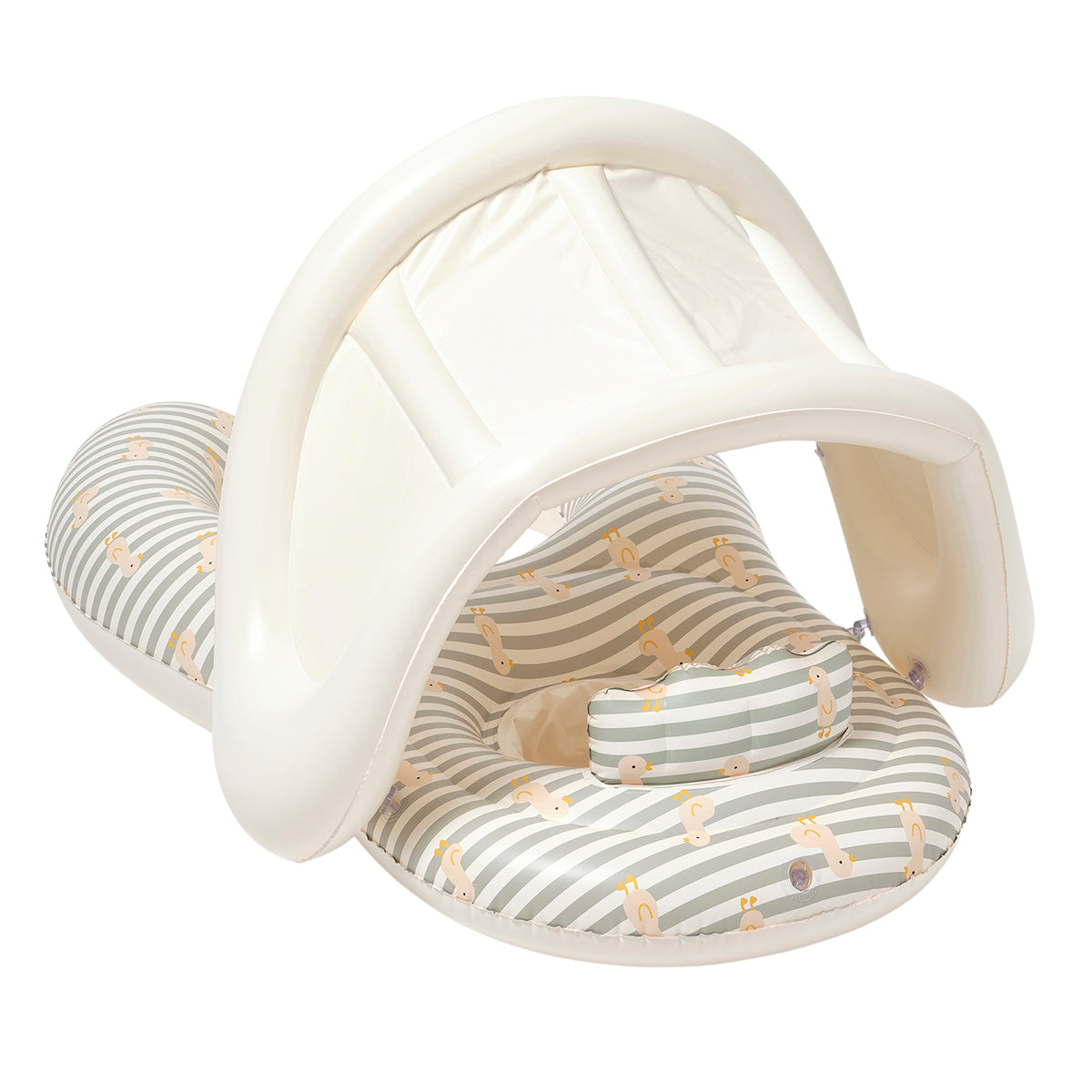 Interactive Baby Float Duck Sage Stripe