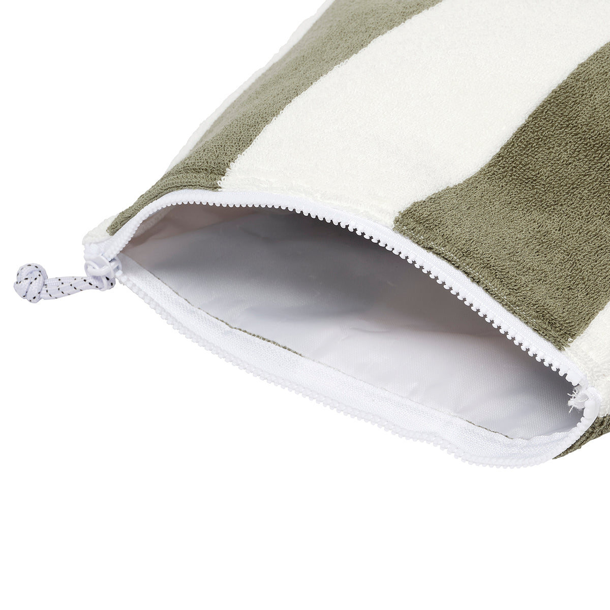 Terry Beach Pouch The Vacay Olive Stripe