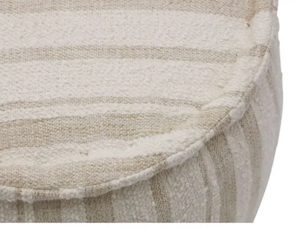 SHAW HANDLOOM POUF - ECRU & NATURAL