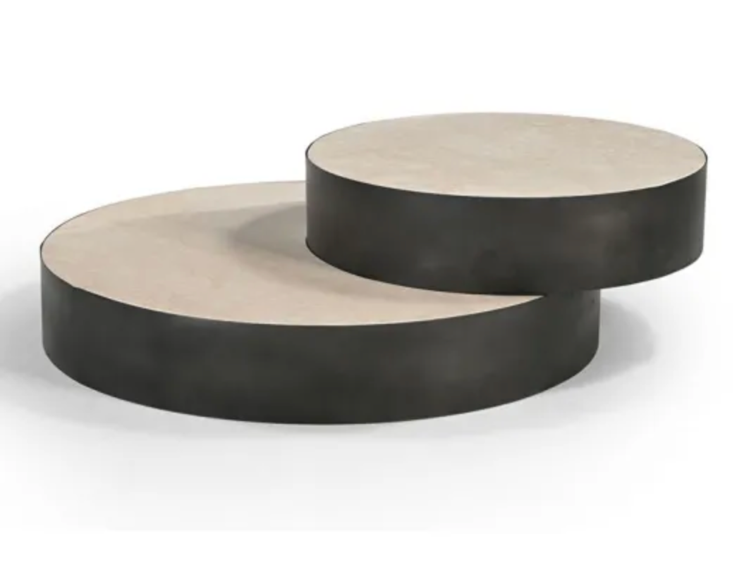 TAYLOR MARBLE & IRON COFFEE TABLE - BLACK