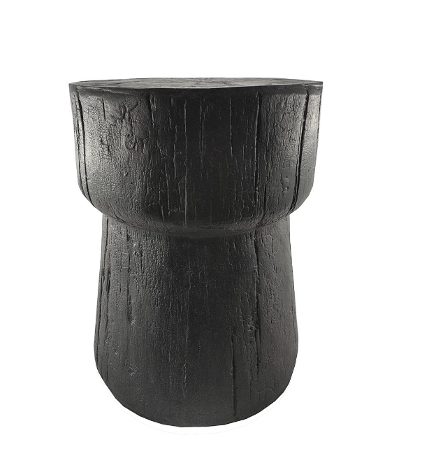 LOG MGO SIDE TABLE - BLACK WASH