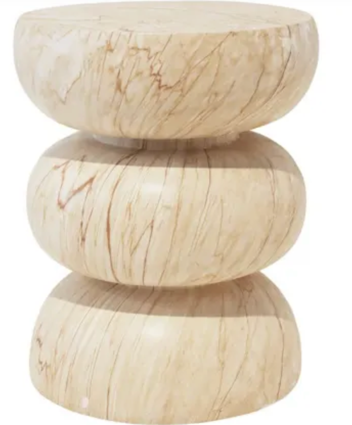 Blanco Side Table - Amber Marble