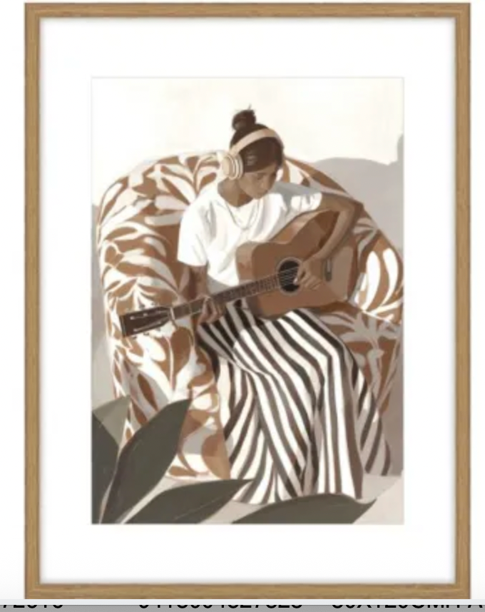 THE MUSICIAN B GLASS FRAMED ART