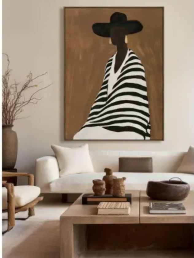 ELENA FRAMED CANVAS - OAK