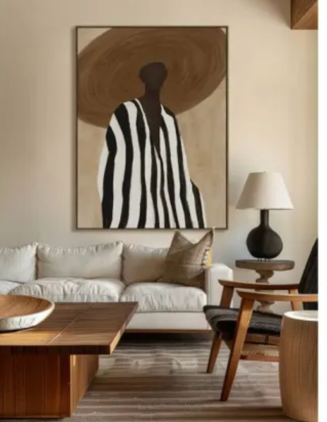 ELENA B FRAMED CANVAS - OAK