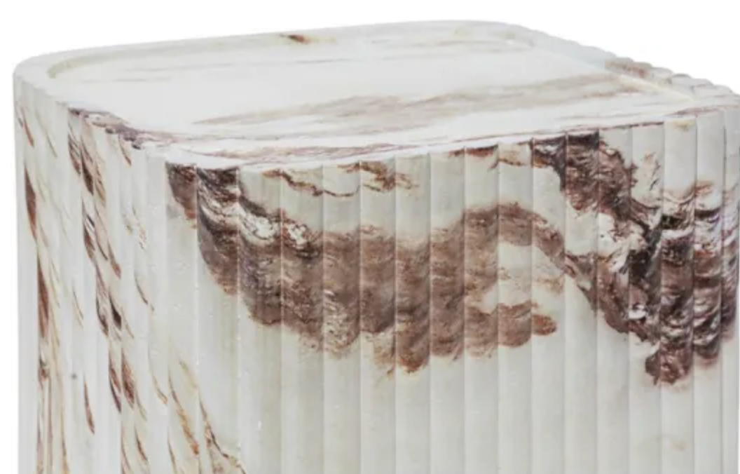 ODIN MGO SIDE TABLE - BURGUNDY VEIN MARBLE