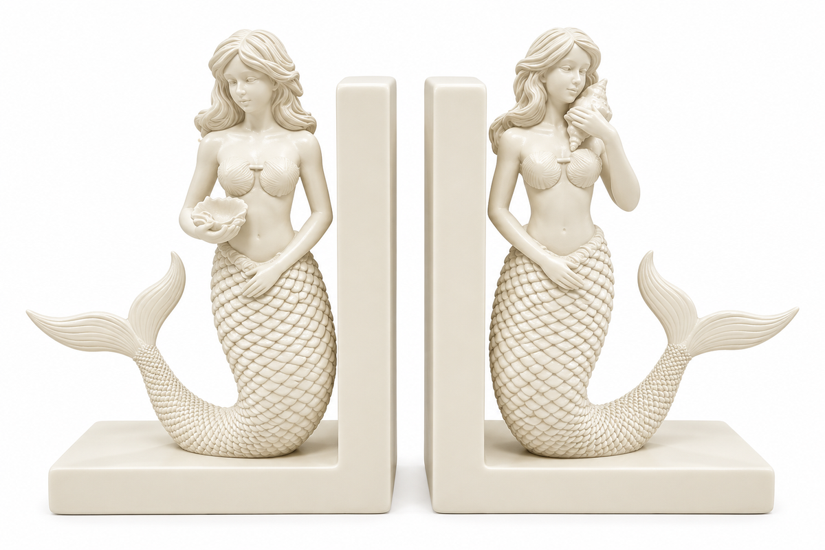 Mermaid Resin Bookends - set of 2